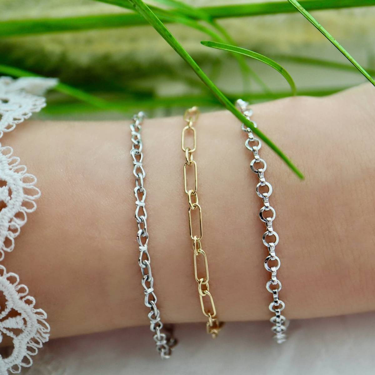 Bracelets mailles atypiques or 18 carats Bordeaux bijouterie créateur