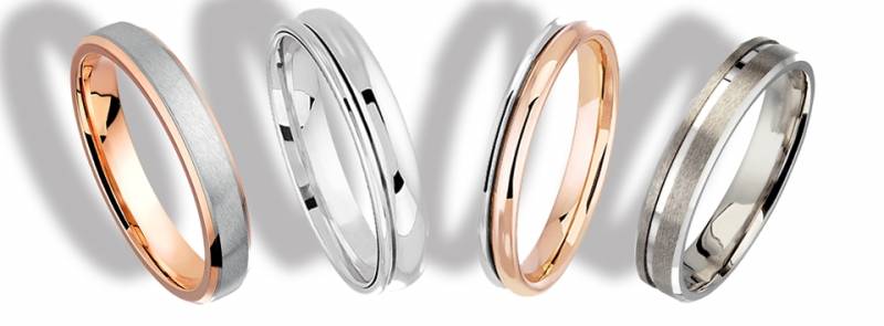 Duo alliances or rose et or blanc 18 carats