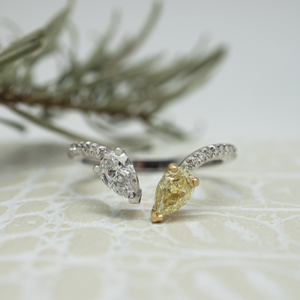 Bague diamant jonquille